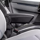 RATI ARMSTER 3 Reposabrazos RENAULT CLIO 2013-2019  [negro,cuero vegano,costura roja]