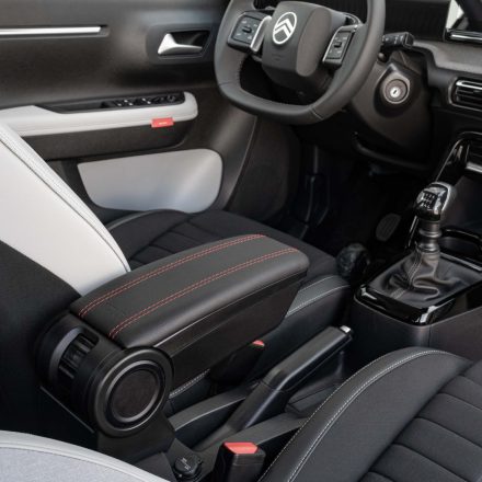 RATI ARMSTER 3 Reposabrazos CITROEN C3 2024-  [negro,cuero vegano,costura roja]