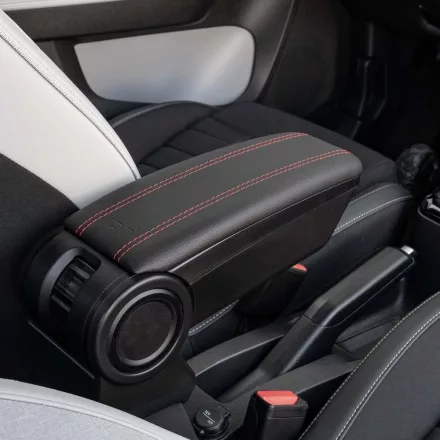 RATI ARMSTER 3 Reposabrazos CITROEN E-C3 2024-  [negro,cuero vegano,costura roja]
